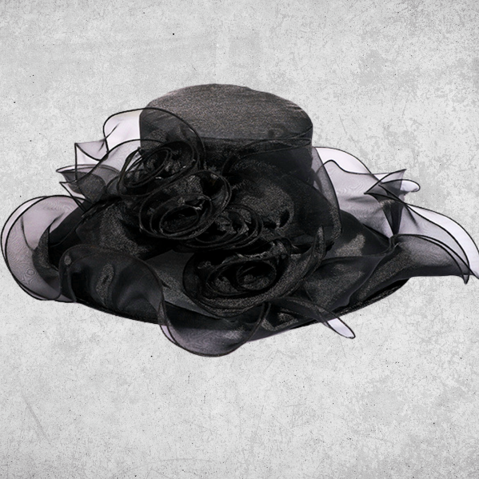 Yolanda Siyah Renk Elegan  Şapka 42 cm