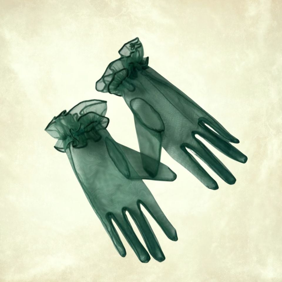 Leydi Yeşil Organze Eldiven