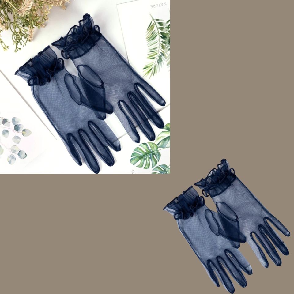 Leydi Lacivert Organze Eldiven