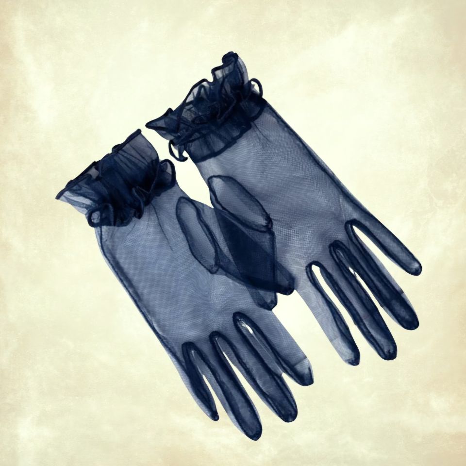 Leydi Lacivert Organze Eldiven