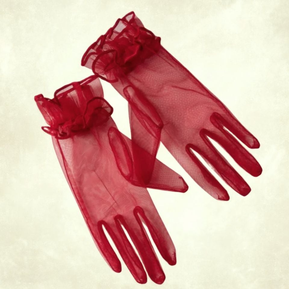 Leydi Bordo Organze Eldiven