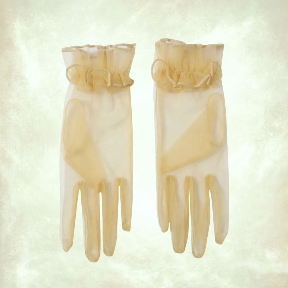 Leydi Bej Organze Eldiven