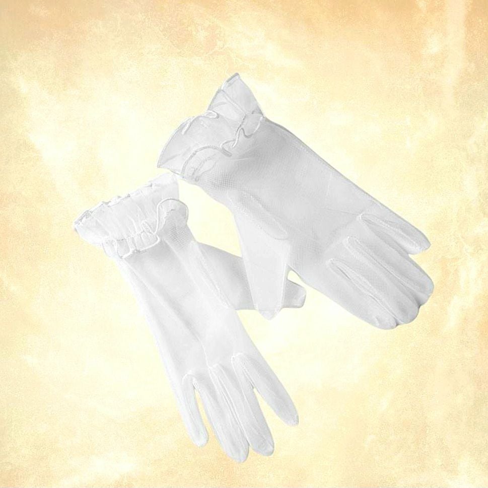 Leydi Beyaz Renk Organze  Eldiven