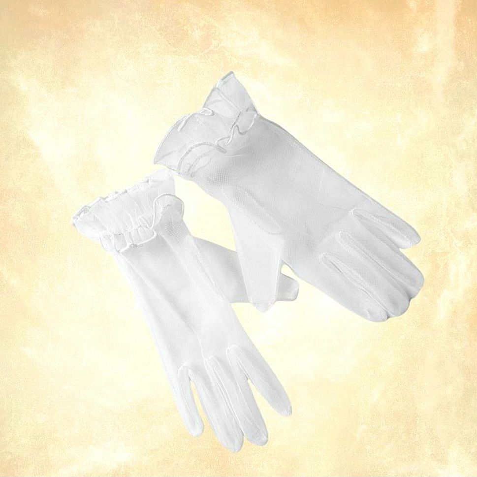 Leydi Beyaz Organze Eldiven