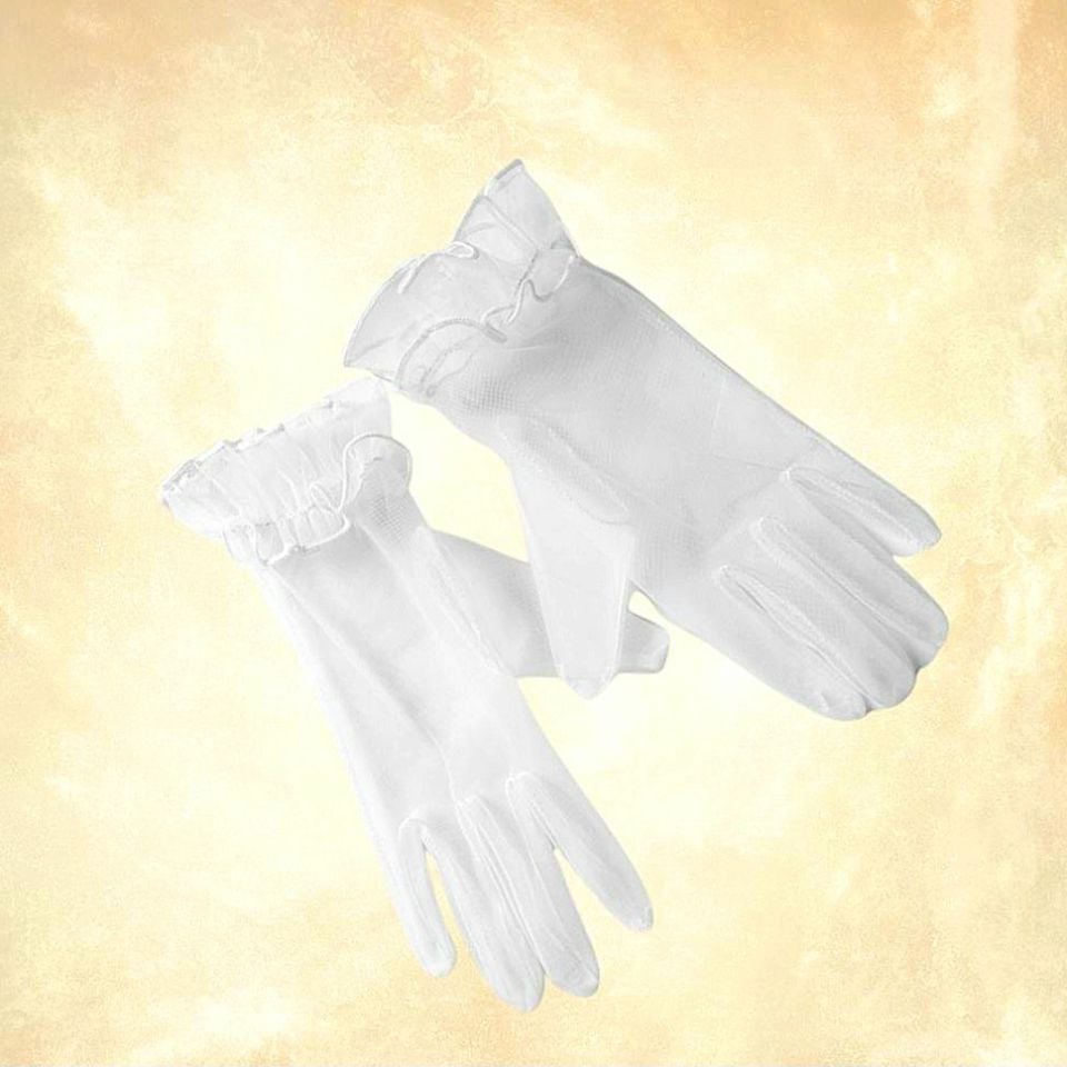 Leydi Beyaz Organze Eldiven