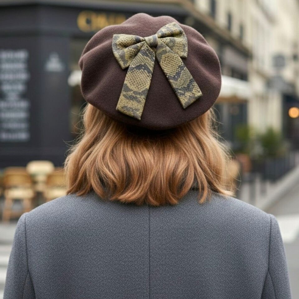 Amata Kahverengi Renk Ressam Bere Yetişkin Boy M Beden