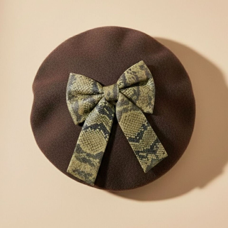 Amata Kahverengi Renk Ressam Bere Yetişkin Boy M Beden