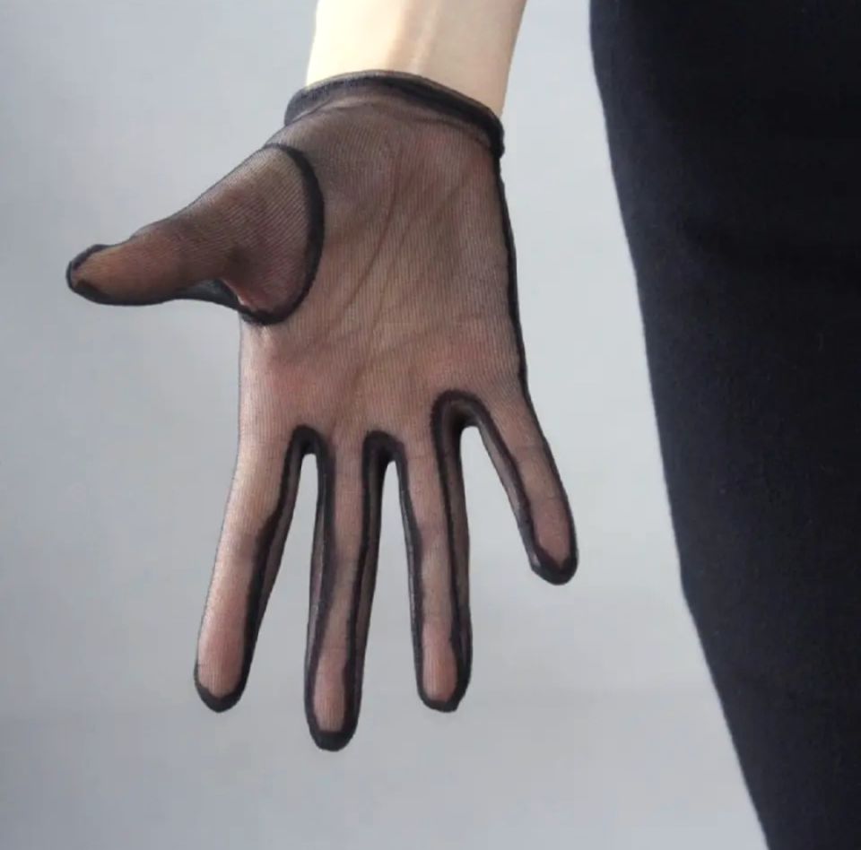 Leydi Siyah Organze Eldiven