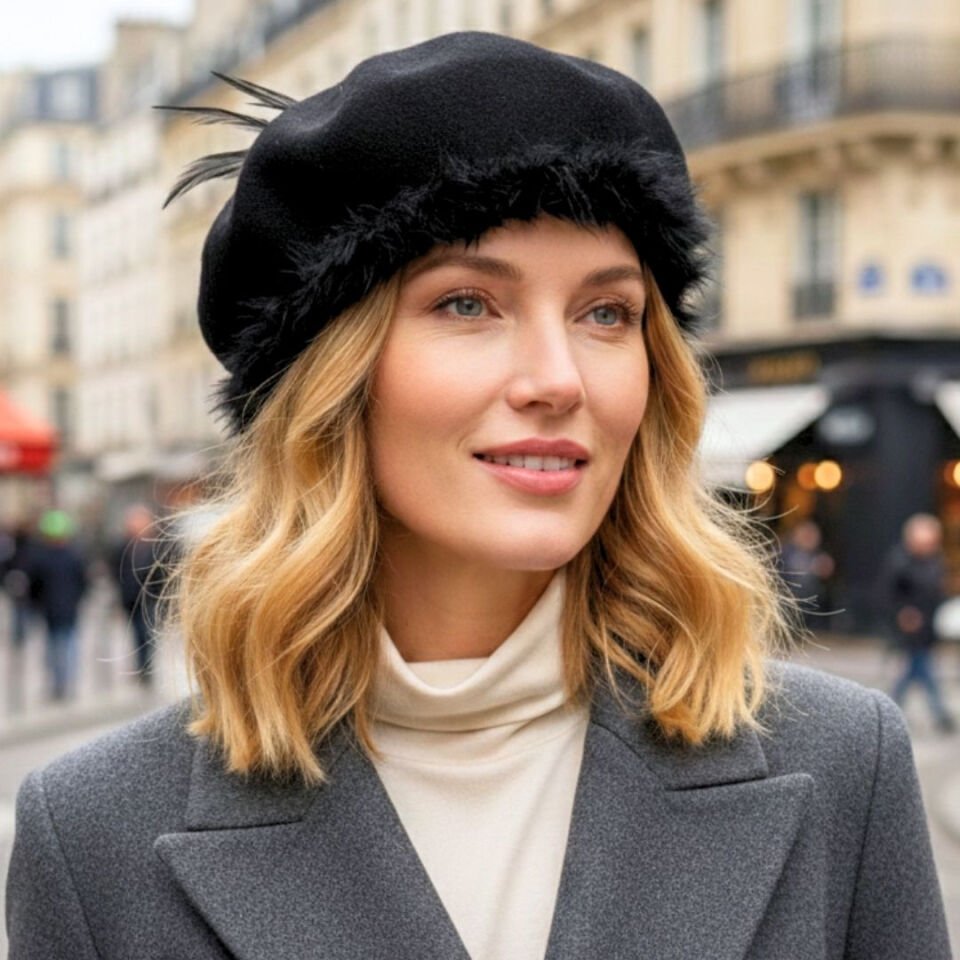 Amata Siyah Renk Ressam Bere Yetişkin Boy S Beden