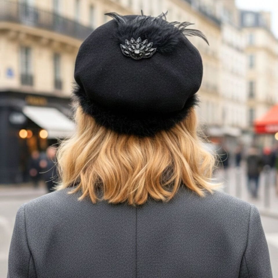 Amata Siyah Renk Ressam Bere Yetişkin Boy S Beden