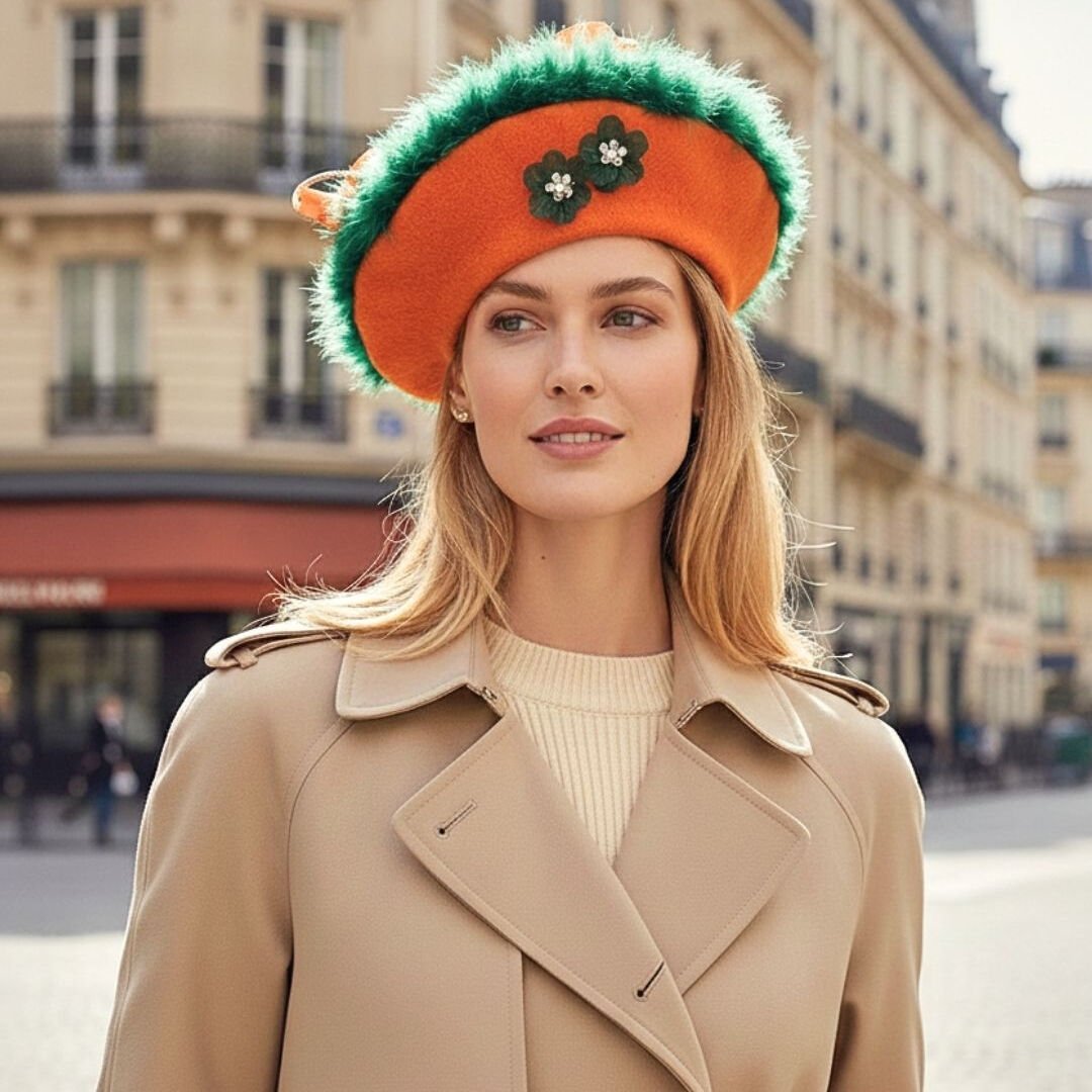 Amata Turuncu Yeşil Renkli Ressam Bere Yetişkin Boy