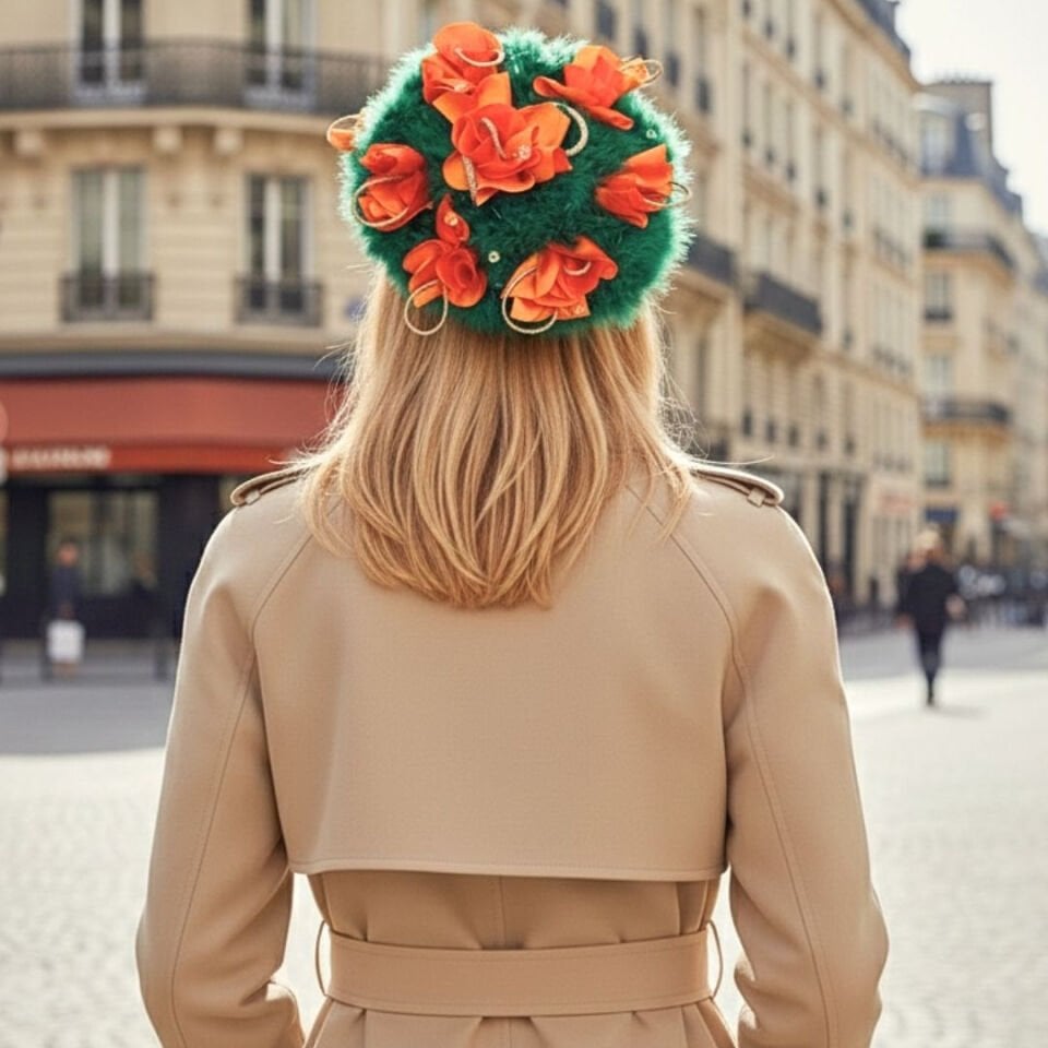 Amata Turuncu Yeşil Renkli Ressam Bere Yetişkin Boy