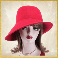 Vafara  Asimetrik Kırmızı Renk Kaşe Kumaş Şapka