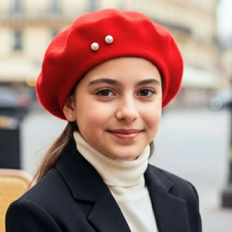 Amata Kırmızı Ressam Bere 5-15 Yaş Kız Çocuk