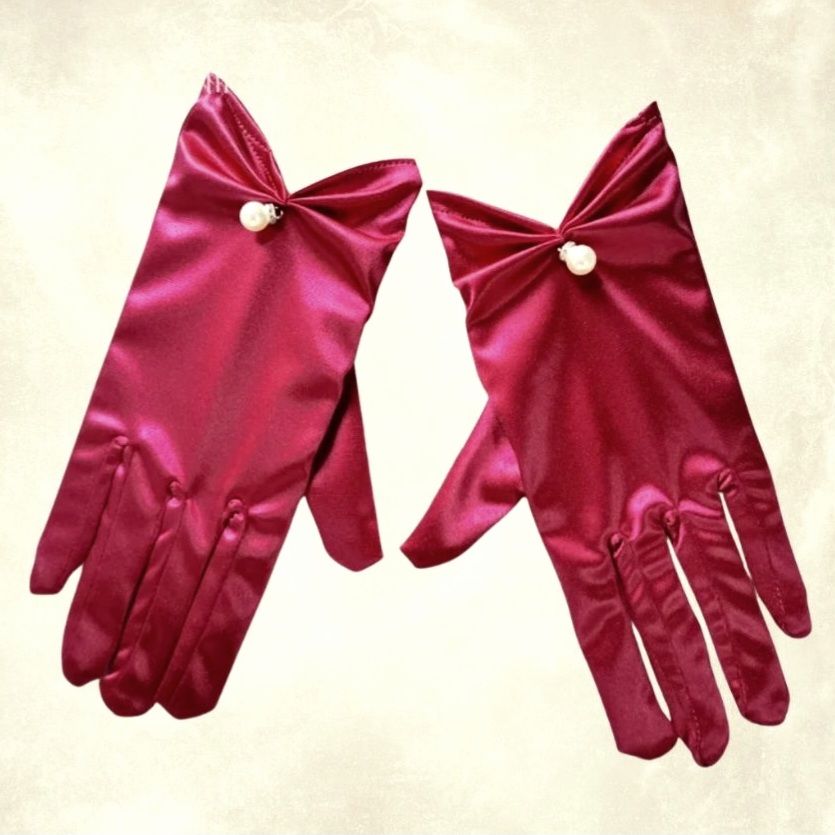 Opera Bordo Saten Eldiven