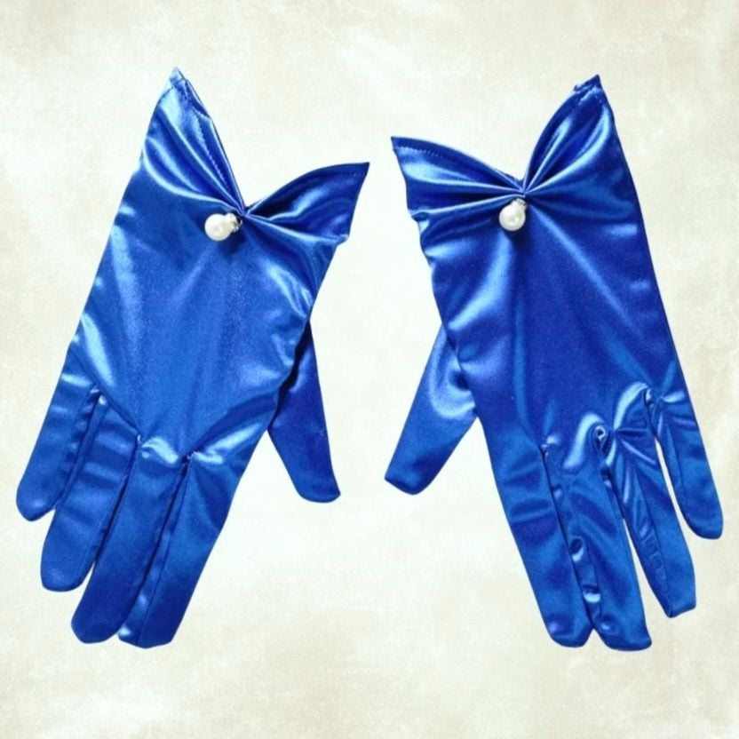 Opera Saks Mavi Saten Eldiven