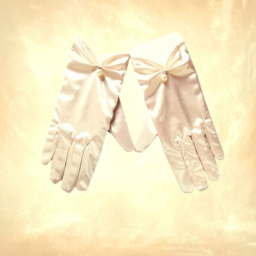 Opera Şampanya Renk Saten Eldiven