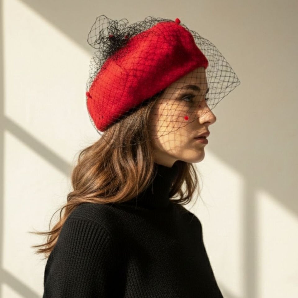 Amata Kırmızı Renk Ressam Bere Yetişkin Boy M Beden