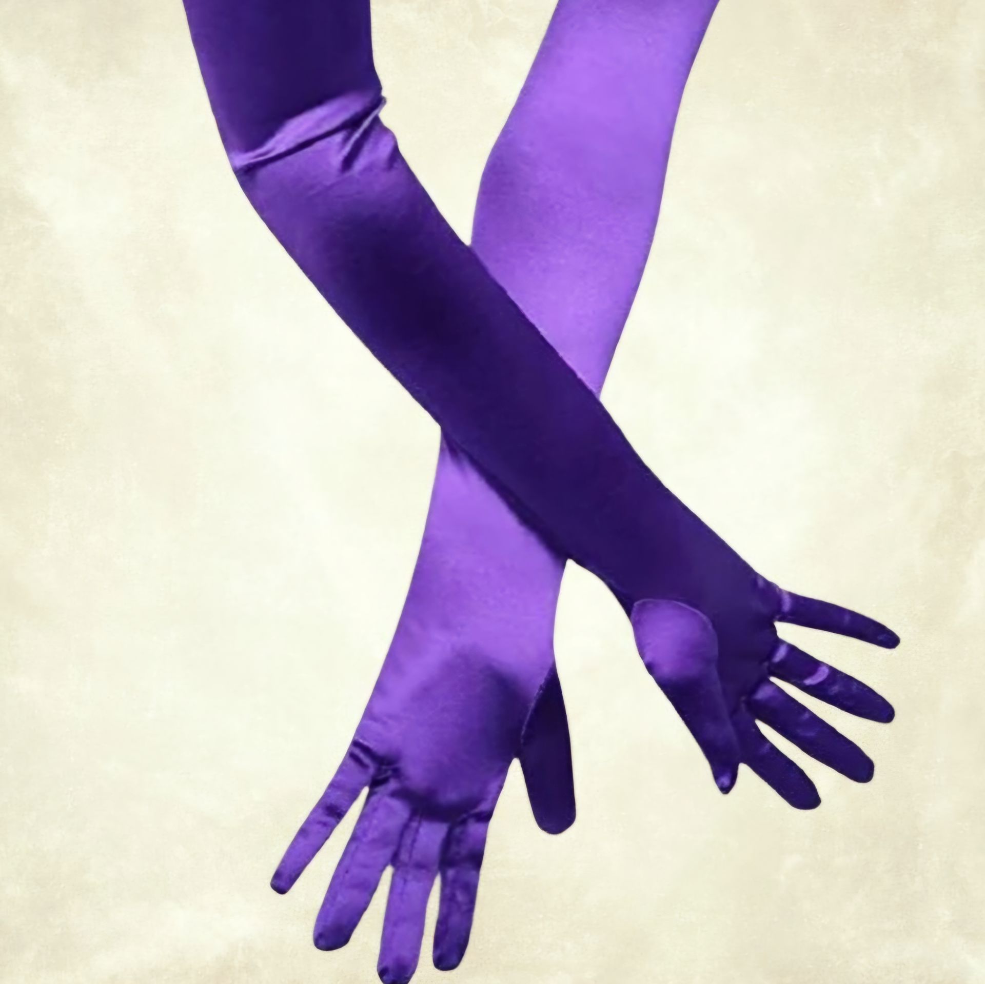 Opera Mor Renk İpek Saten  Eldiven 38 cm