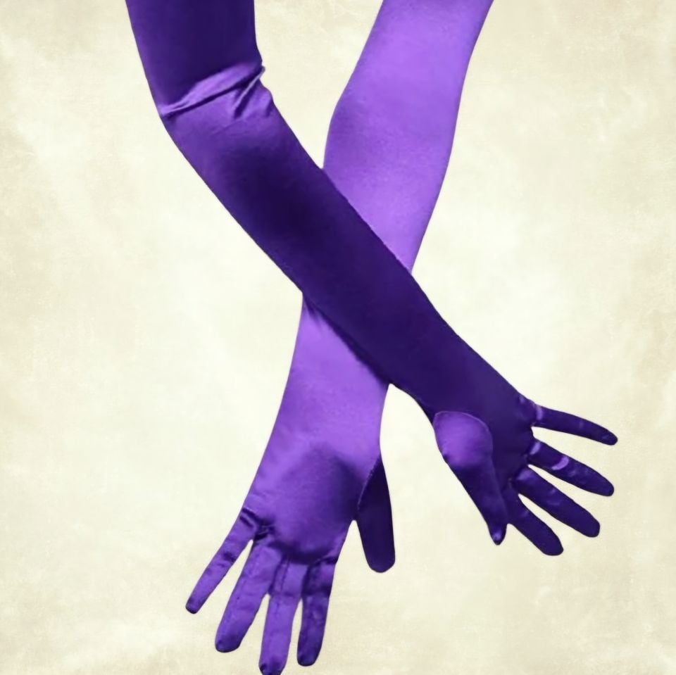 Opera Mor İpek Saten Eldiven 38 cm