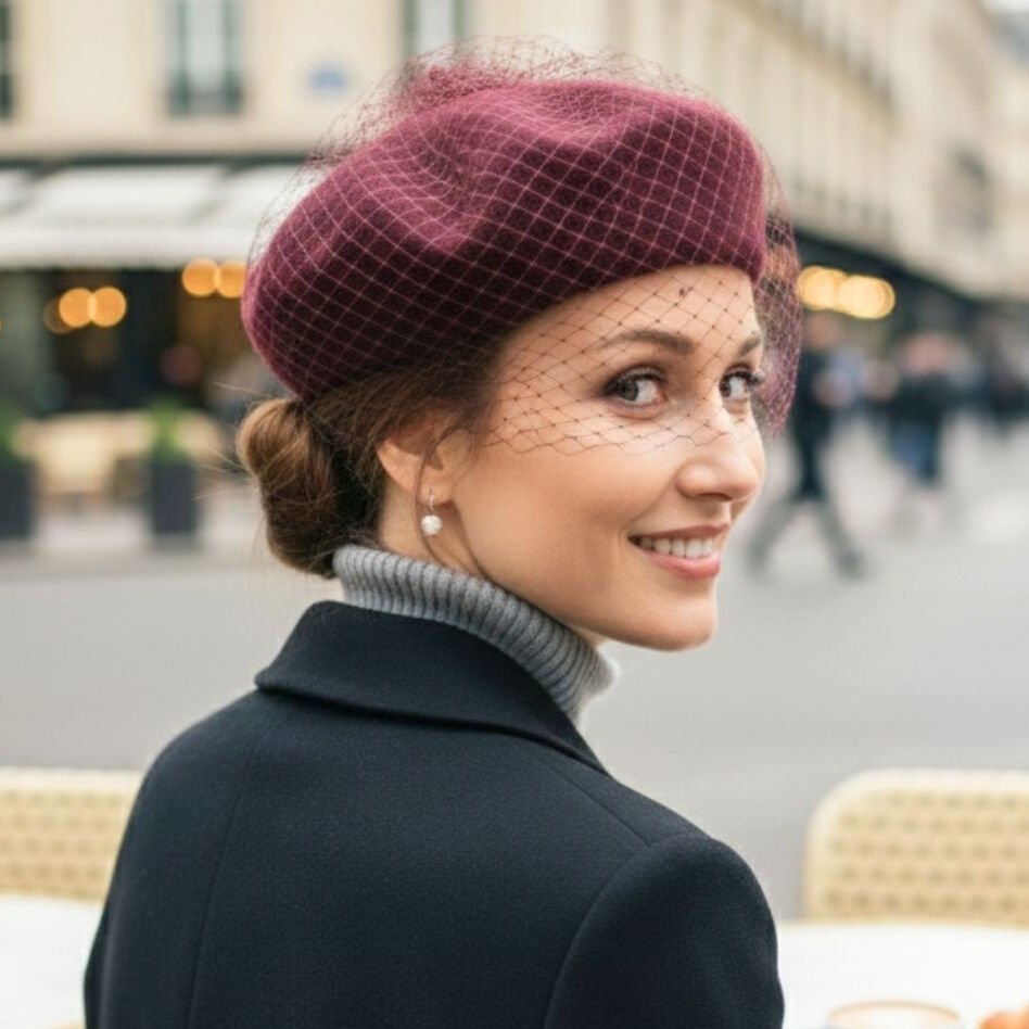 Amata Mürdüm Bordo Renk Ressam Bere Yetişkin Boy M Beden