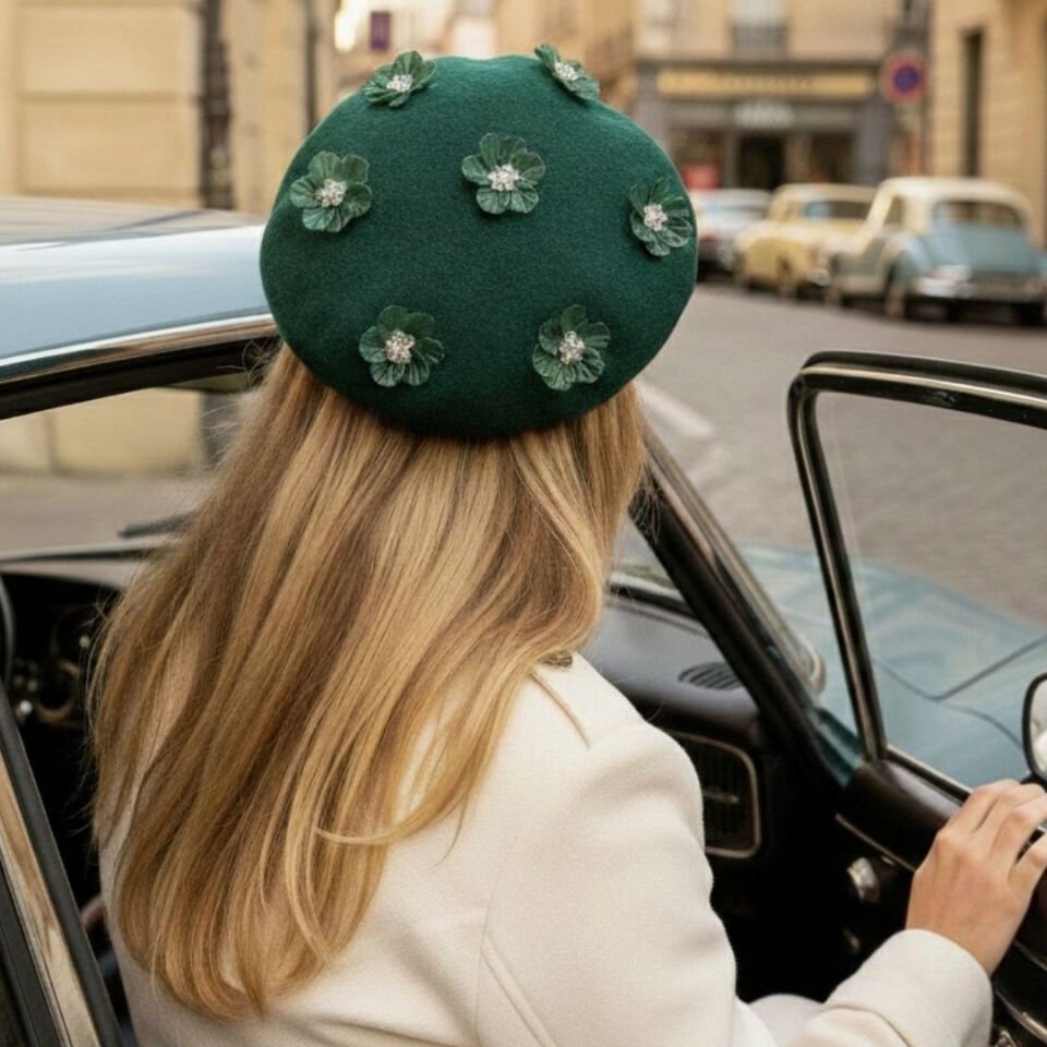 Amata Yeşil Renk Ressam Bere Yetişkin Boy