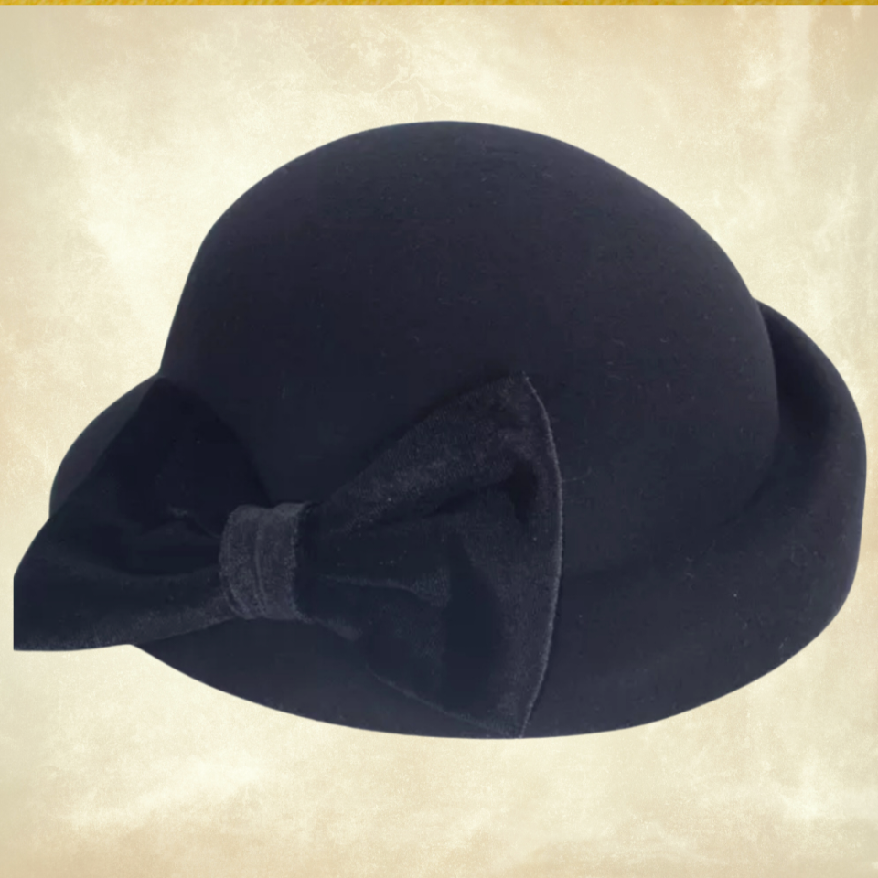 Chloe Siyah Renk Fiyonklu Şapka