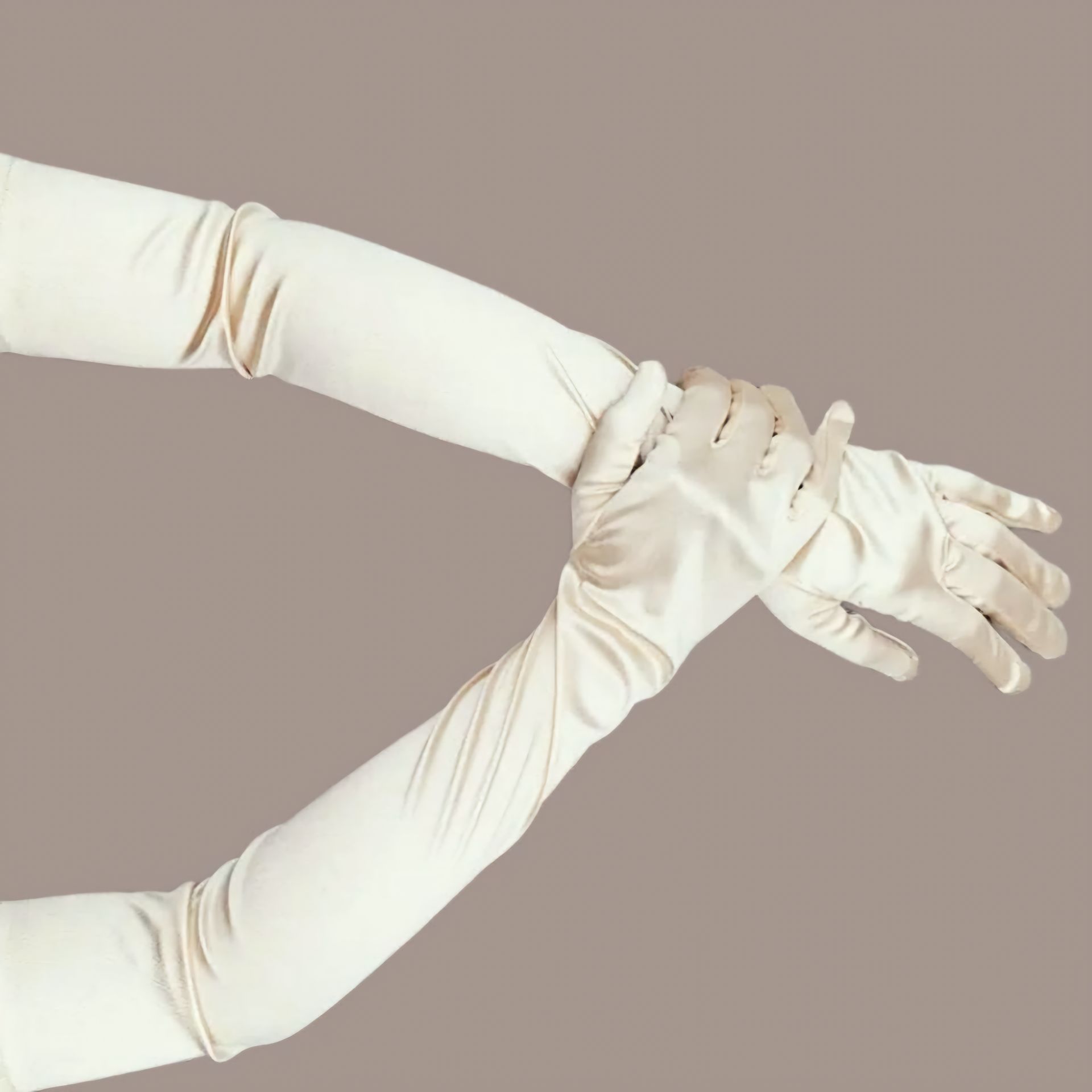 Opera Şampanya İpek Saten Eldiven 53 cm