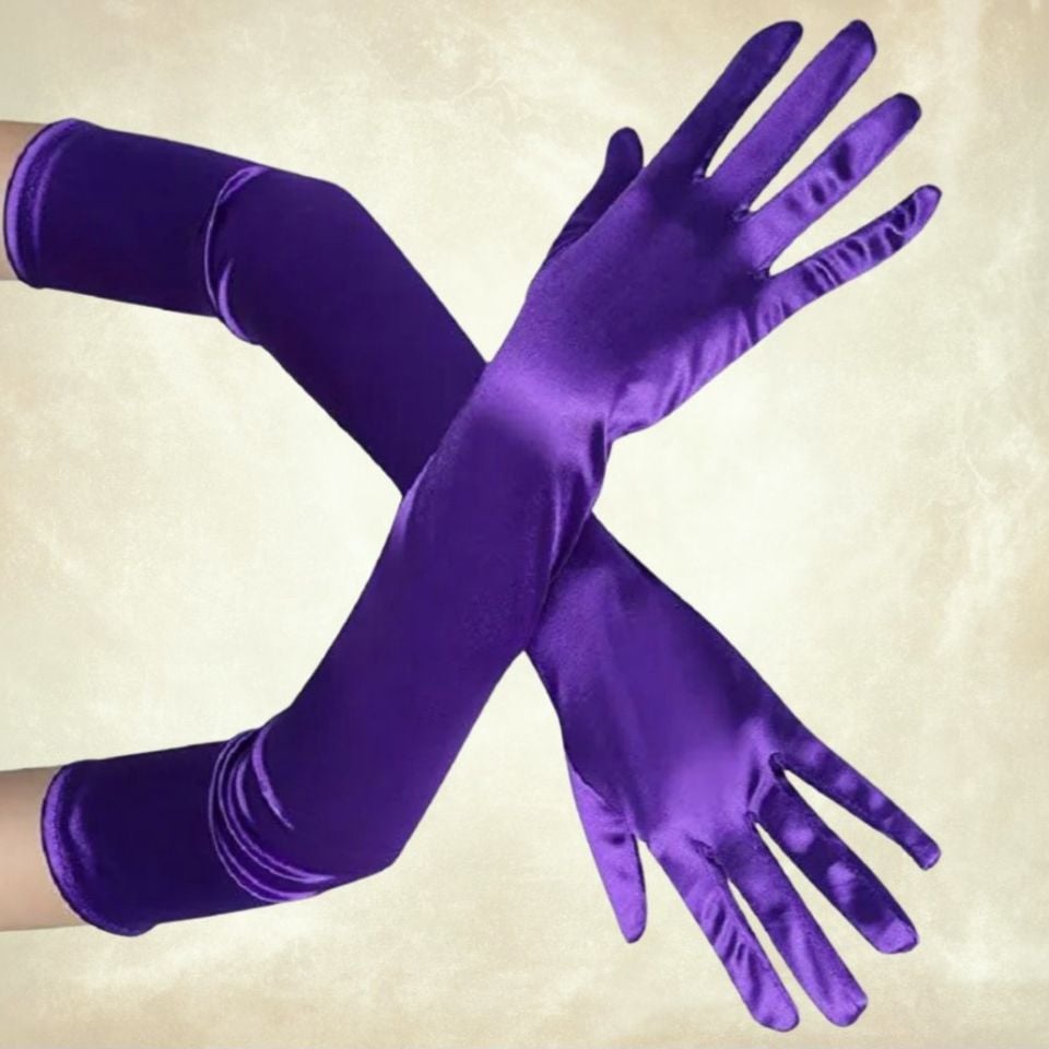 Opera Mor İpek Saten Eldiven 53 cm