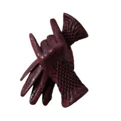 Gotik Bordo Suni Deri Eldiven – Unisex