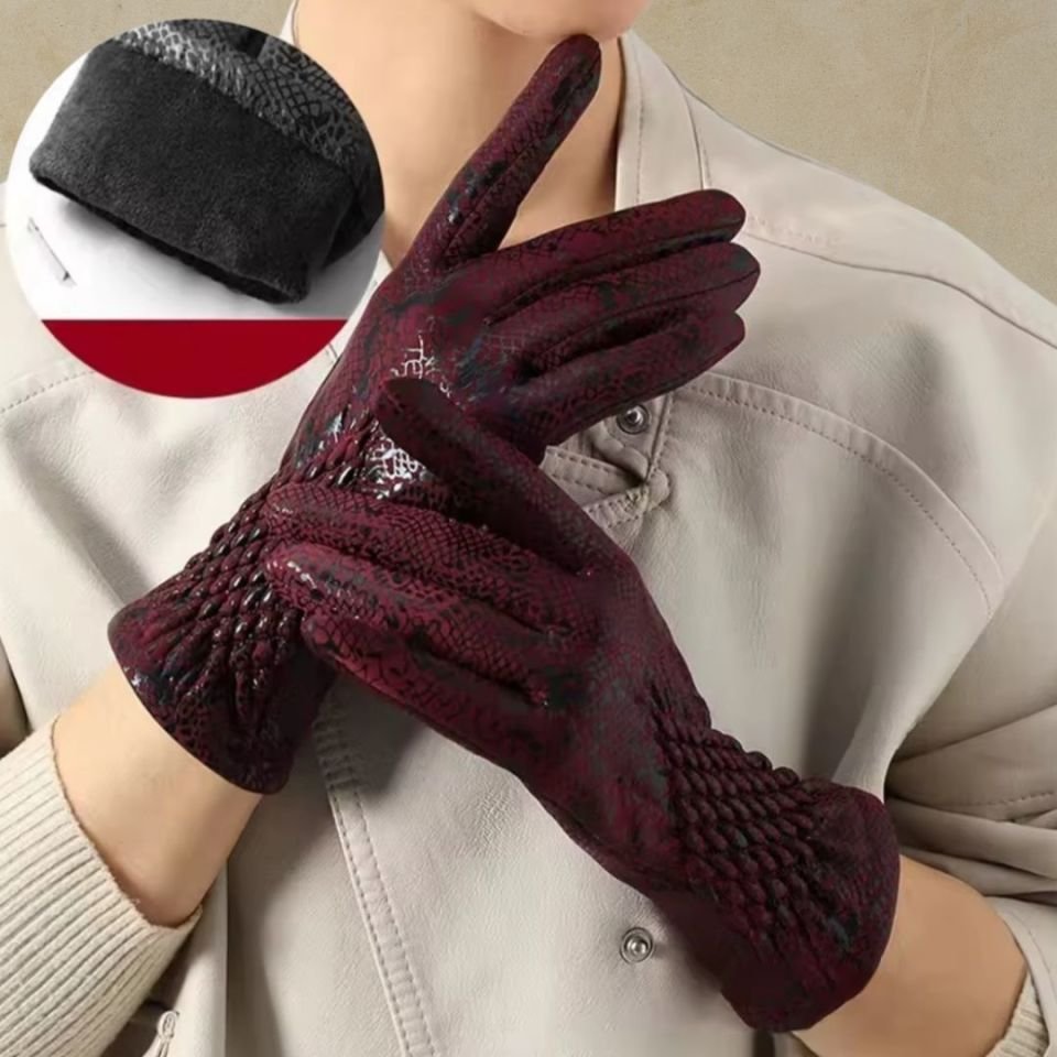 Gotik Bordo Suni Deri Eldiven – Unisex