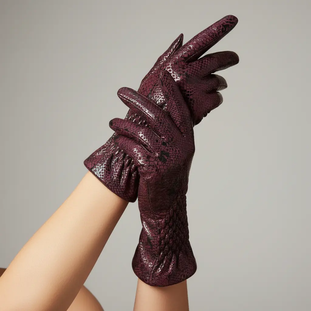 Gotik Bordo Suni Deri Eldiven – Unisex