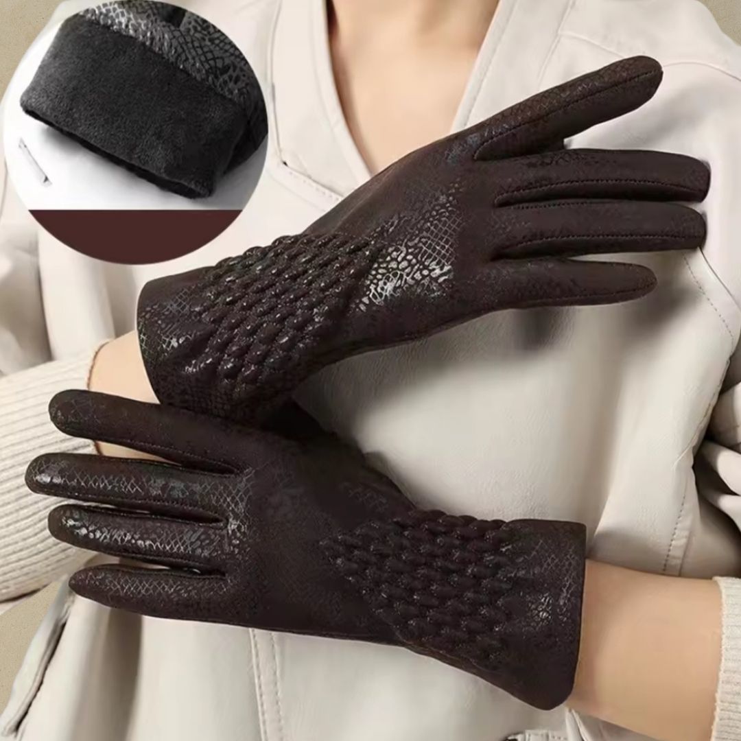 Gotik Kahverengi Suni Deri Eldiven – Unisex
