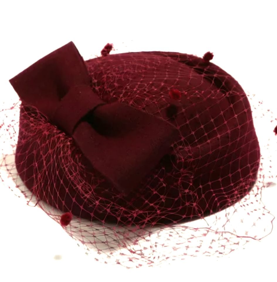 Kate Bordo Renk Vualet Şapka