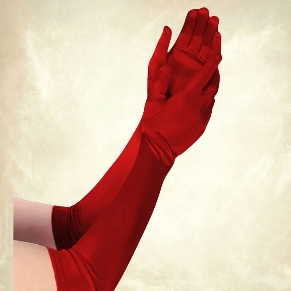 Opera Bordo İpek Saten Eldiven 53 cm