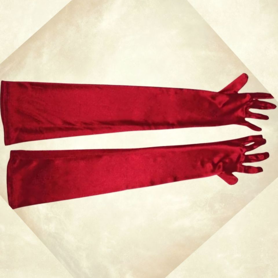 Opera Bordo İpek Saten Eldiven 53 cm