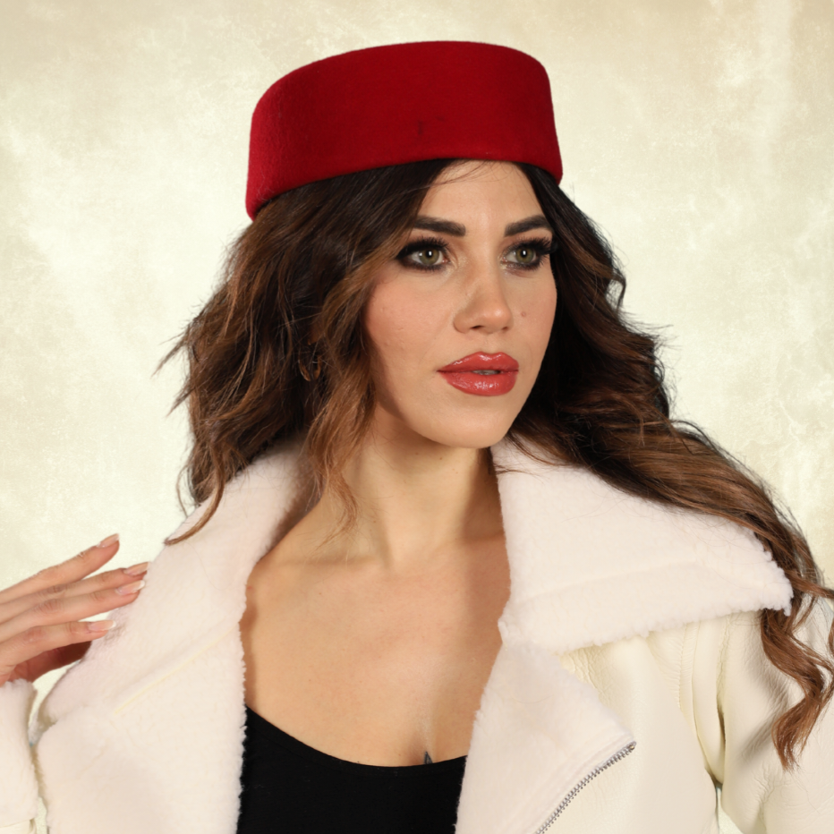 Hostes Bordo Renk Vualet  Şapka