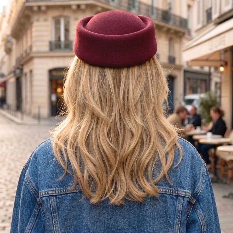 Hostes Bordo Renk Vualet Şapka