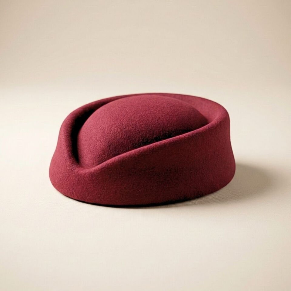 Hostes Bordo Renk Vualet Şapka