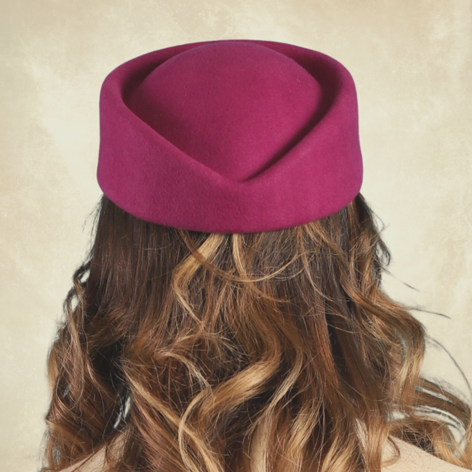 Hostes Fuşya Pembe Renk Vualet Şapka 23 cm