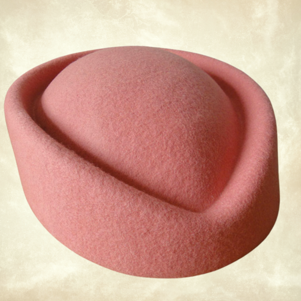 Hostes Pudra Pembe Renk Vualet Şapka 23 cm