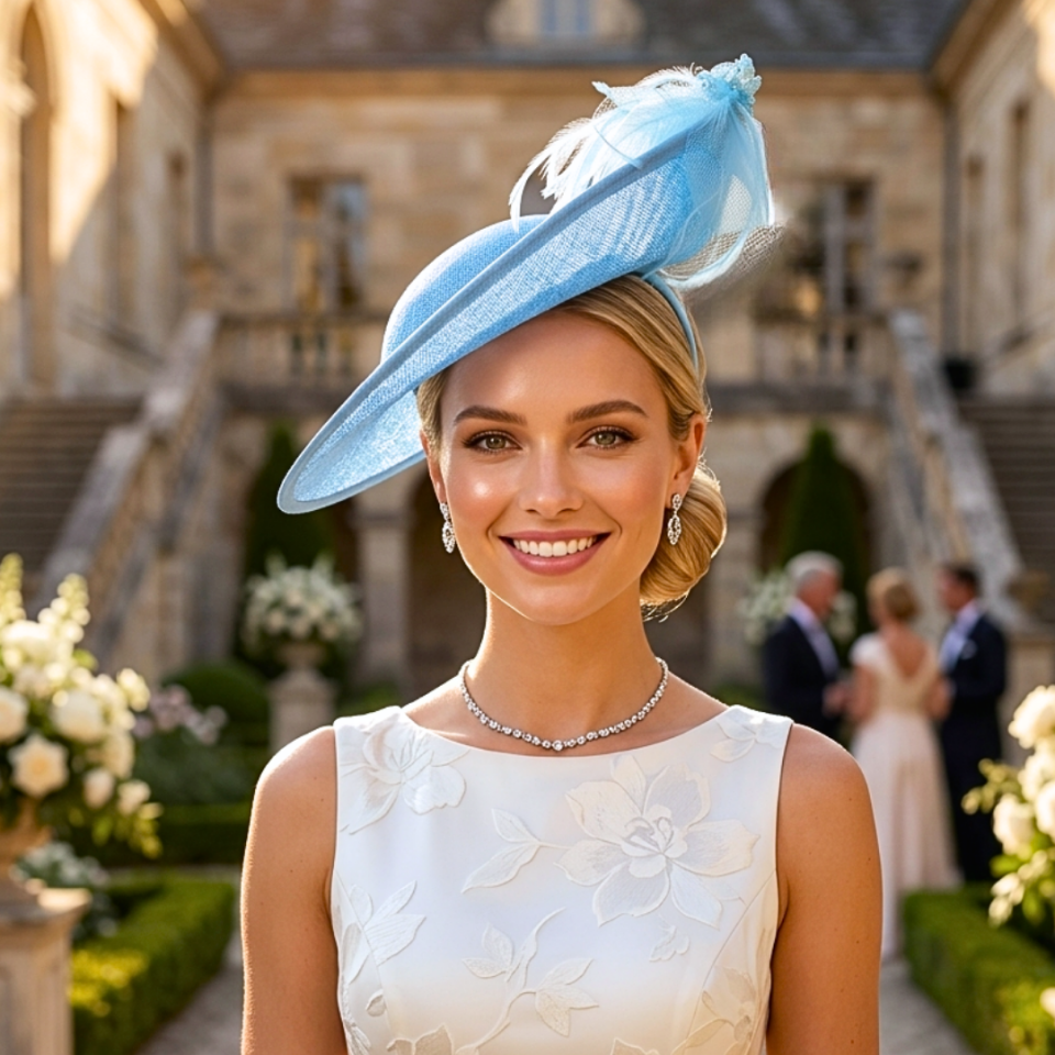Kate Mavi Renk Vualet Şapka 30 cm