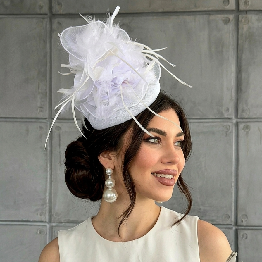 Flower C Beyaz Renk Vualet 16 cm Özel Şapka Kutulu