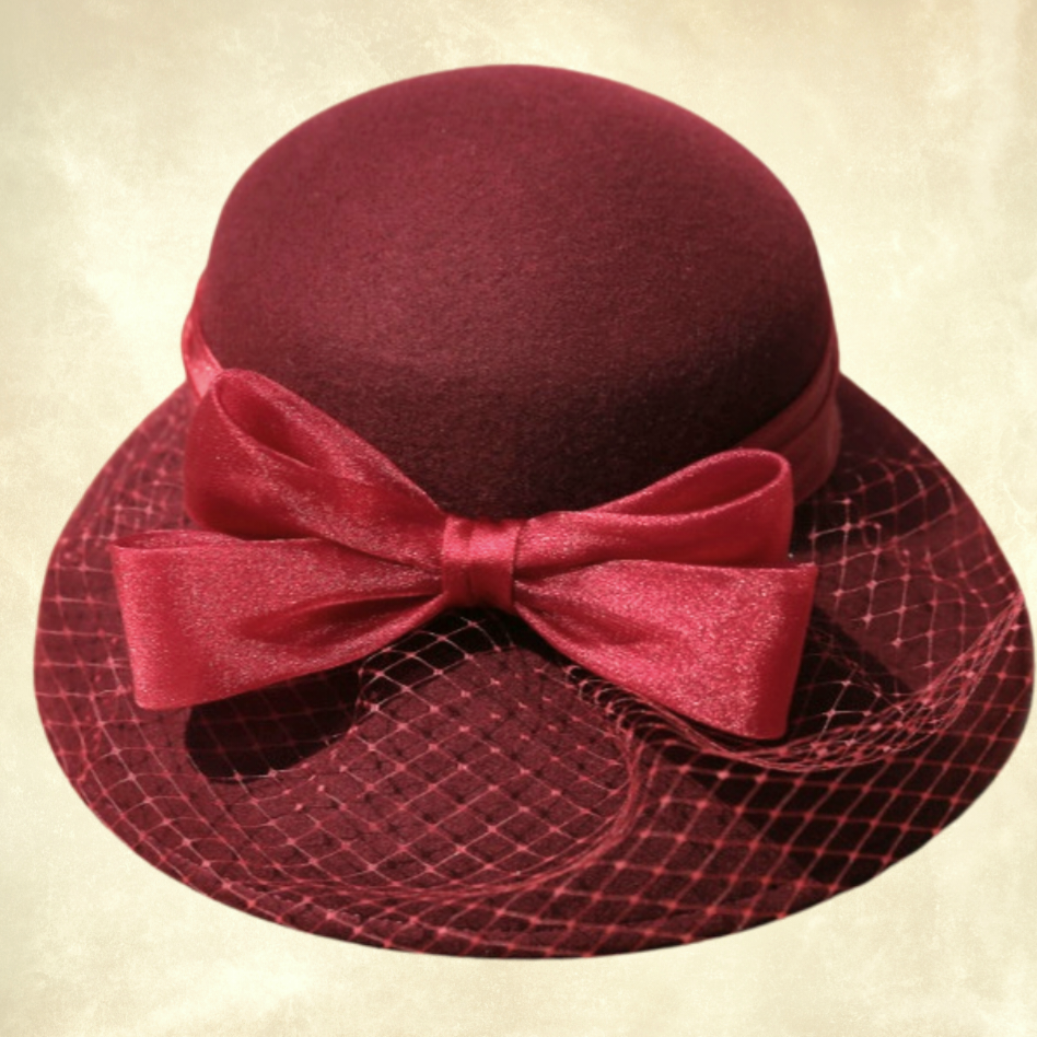 Pansy Hepburn Bordo Renk Derby Şapka