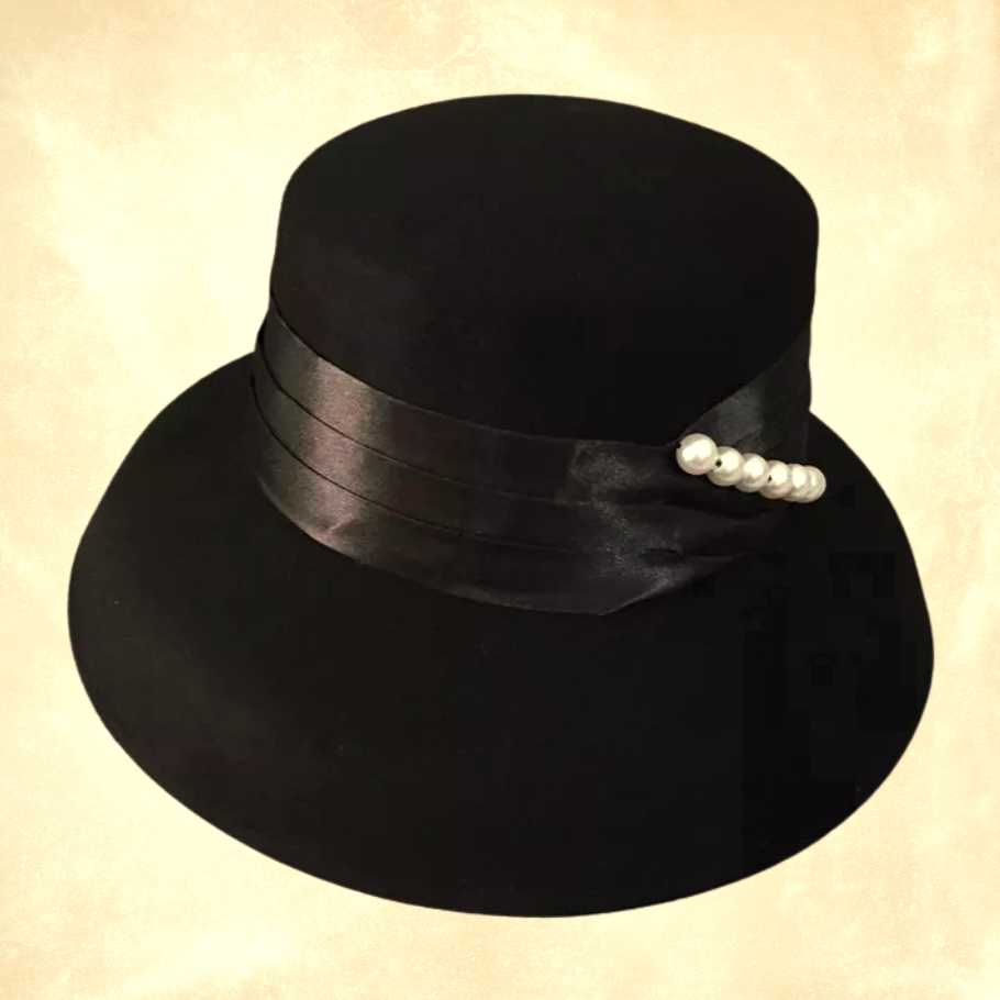 Barbara Siyah Renk Derby Hepburn Şapka