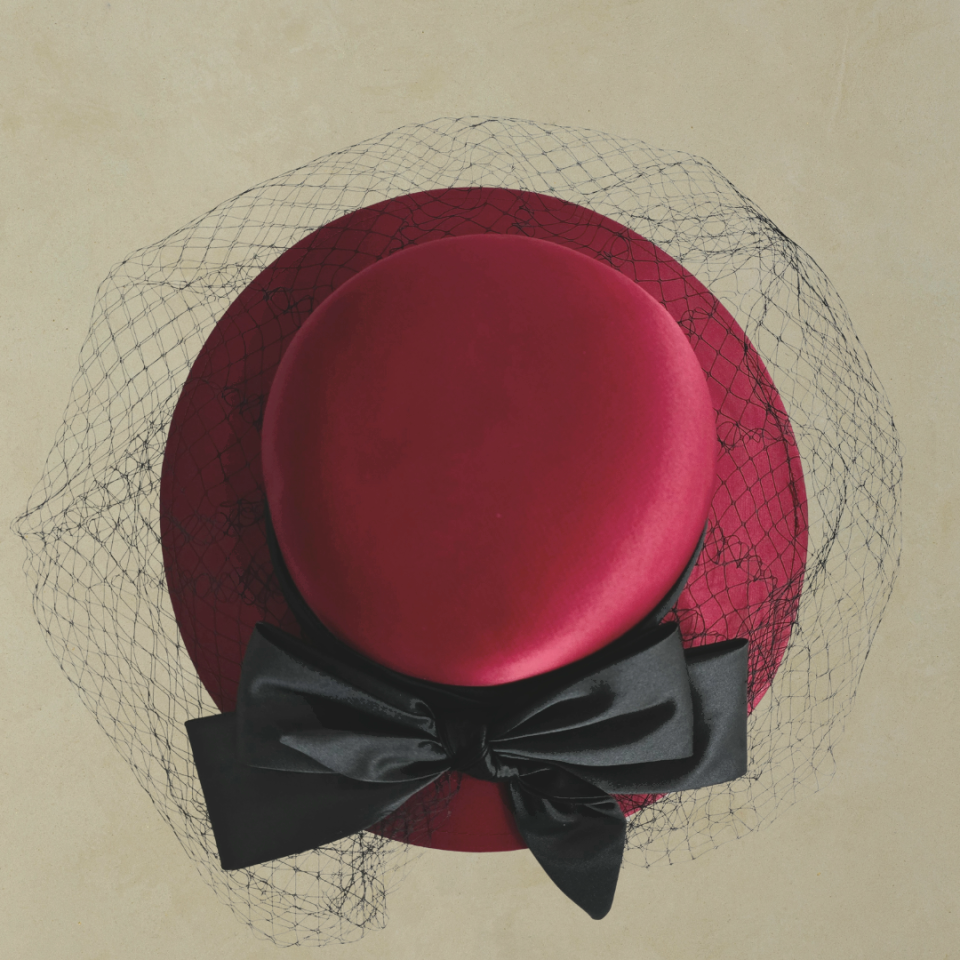 Margaret Bordo Renk Saten Vualet Şapka