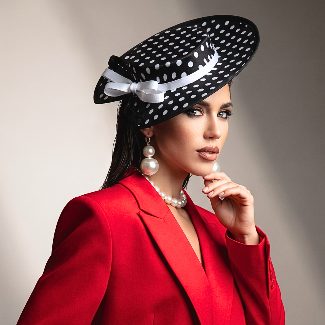 Valerie Siyah Beyaz Renk Puantiyeli Vualet 30 cm