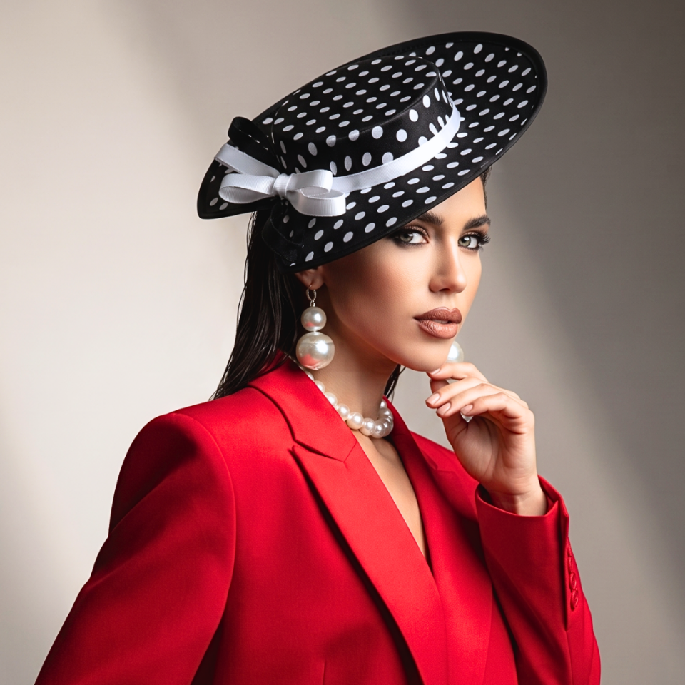 Valerie Siyah Beyaz Renk Puantiyeli Vualet 30 cm