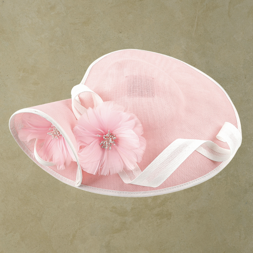 Lilly Pembe Ekru Renk Vualet Şapka 45 cm Özel Şapka Kutulu