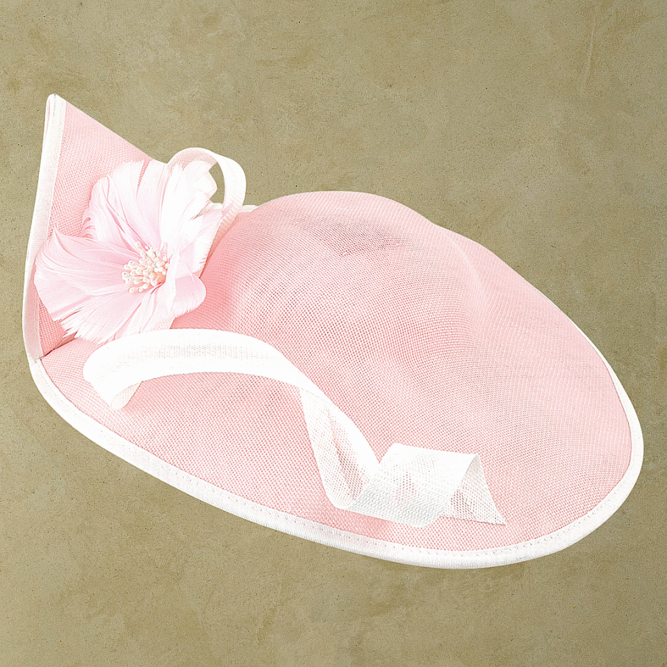 Lilly Pembe Ekru Renk Vualet Şapka 45 cm Özel Şapka Kutulu